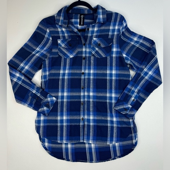 Burnside Target Flannel Long Sleeve Button Down Womens Size Small - Picture 2 of 16